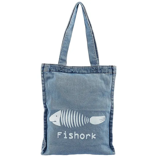 Сумка-шоппер джинсовая на молнии Fishork (40*33см) (светло-синий) 2619087 — 1