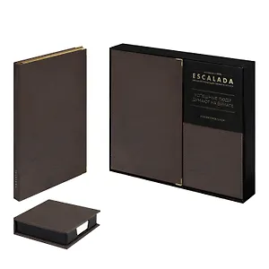 Ежедневник недат. А5 160л "Шеврет глосс" коричневый, мягк.переплёт, иск.кожа, подставка с бум.блоком, фольгир.срез, ляссе