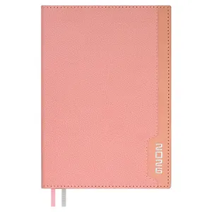 Еженедельник дат. 2026г. А5 176л "Джут" розовый, кожзам, тв.переплет, тисн. фольгой, офсет, справ.мат-лы, 2 ляссе, инд.уп