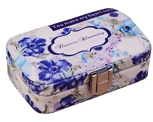 Шкатулка для ювелирных украшений Flowers blooming (12х8х4см) кожзам (84570)