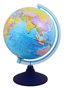 Глобус D25см "День и ночь" политический и звезд.неба, с подсветкой от батареек, Глобен