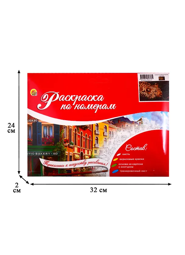 Набор ТМ Рыжий Кот Раскраска на картоне A4 Леопард (Арт. Р-2378) 2808983 — 3