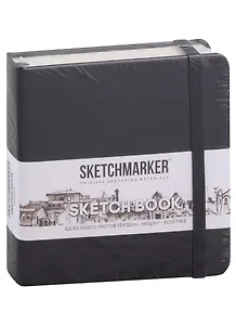 Скетчбук 12*12 80л "Sketchmarker" черный, нелинованн. 140г/м2, слоновая кость, тв.обл.