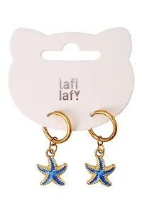 Сережки Морские звёзды синие (2шт) (металл) (12-10192025-D64) (Lafilaf)
