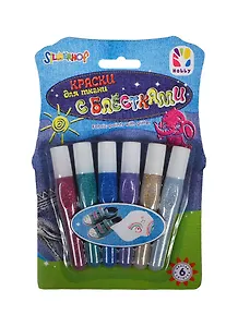 Краски для ткани с блестками HOBBY (964002-06) (6 шт.) (блистер)