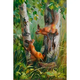 Картина стразами (алмазная мозаика) 30x40 см, ОСТРОВ СОКРОВИЩ "Белочки", без подрамника, 662566 2875857