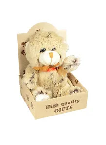 Мишка коричневый в крафт коробке