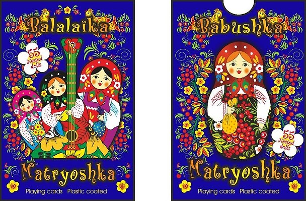 Игральные карты сувенирные «Матрёшка», синие, АКМ 313030 — 1
