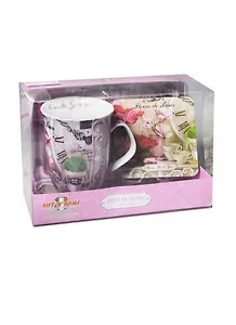 GiftLand Набор: Кружка+Поднос+Подставка п/кружку "Fleurs de Paris" M0865 Fdp1