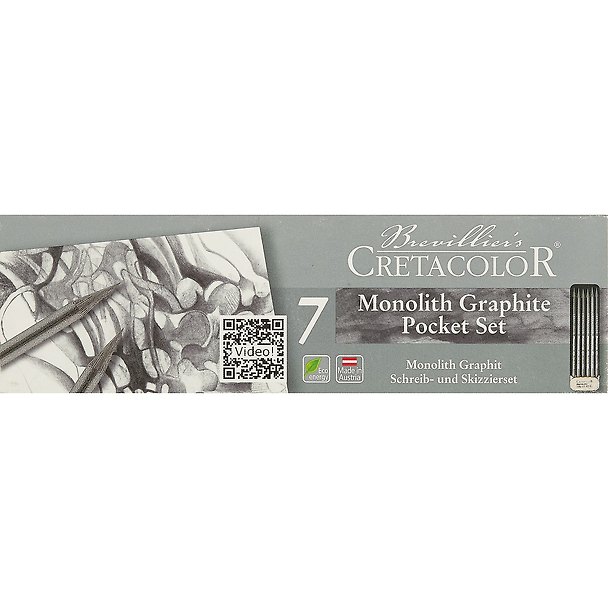 Карандаши графитовые «Monolit», водорастворимые, 6 штук, HB, 2B, 4B, 6B, 8B, 9B, ластик 222500 — 1