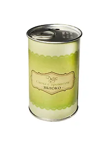 Свеча в жестяной закрытой банке яблоко (32774) (6,5х6,5х11,1)