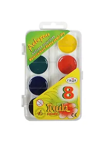 Краски акварельные 08цв "Пчелка" пл/к., б/к., Гамма