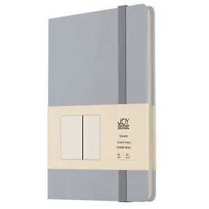 Книга для записей А4- 96л кл. "Joy Book. Туманное утро" иск.кожа, тонир.блок, скругл.углы, ляссе, резинка