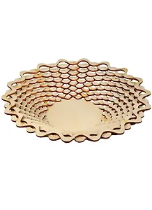 Игрушка из дерева Ваза большая широкая Волна (плетенка) (252х255х50) (162837) (Полноцвет)