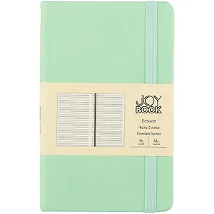 Записная книжка А6 96л лин. "Joy Book. Снежная мята" иск.кожа, тв.переплет, ляссе, резинка, инд.уп. 262412