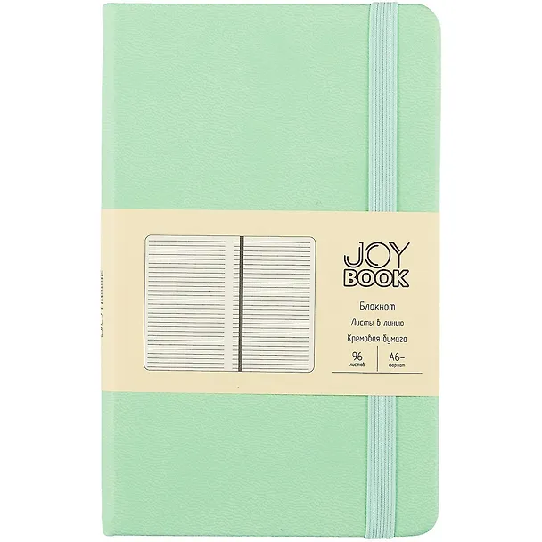 Записная книжка «Снежная мята» А6, 96 листов в линейку, сшивка, экокожа, Joy Book 262412 — 1