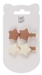 Набор заколок Звездочки матовые (2шт) (кофейные оттенки) (пластик) (4см) (12-09165-B97) Lafilaf