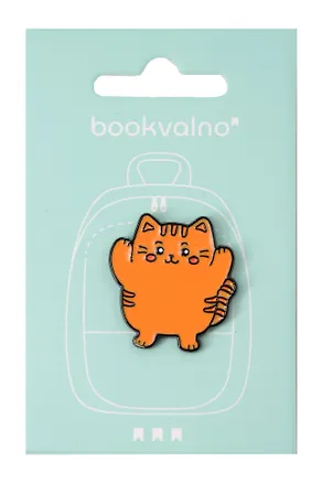 Значок Котовые иллюстрации (рыжий кот)(металл) 3123475