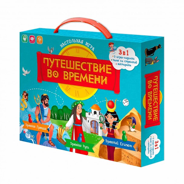 Игра-ходилка с викториной 3 в 1. Путешествие во времени. 42х59 см. ГЕОДОМ 2834165 — 1