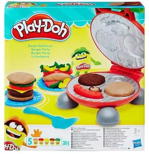 Play-Doh Игровой набор Бургер гриль (набор пластилина, 5 цветов) (280 г) (B5521EU4) (3+) (Play-Doh) — 2547527 — 1