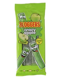Мармелад жевательный BLOGGERS Крейзи эйпл, Яблоко (трубочка), 75г