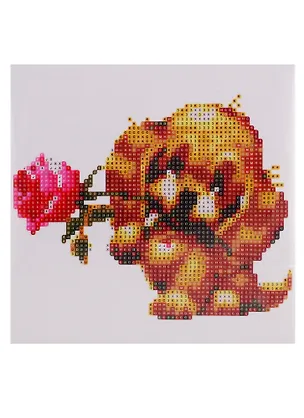 Набор для творчества TUKZAR Алмазная мозаика 20х20см Собачка, на подрамнике, частичная выкладка 2792746