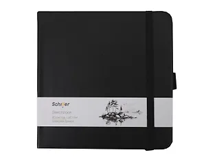 Скетчбук 12*12 80л "Schiller" черный, 140г/м2 слоновая кость, тв.обл., Schiller