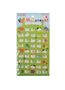 Наклейка декоративная зефирная 2 Кролики 1 (95х185) (Наклей-ка) (упаковка)