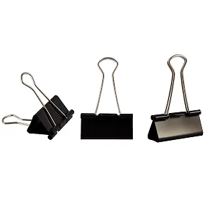 Зажимы для бумаг GoodMark большие, чёрные, 12 штук