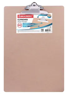 Доска-планшет 320*460мм прижим, МДФ, 3мм, BRAUBERG "Eco"