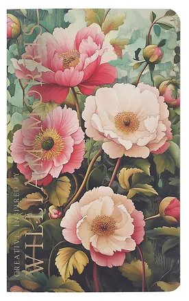 Книга для записей 130*210 32л "Creative. Inspired by William Morris (пионы на зеленом фоне)" скрепка 3092663