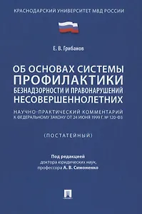 Научно-практический комментарий к ФЗ от 24 июня 1999 г. № 120-ФЗ «Об основах системы профилактики безнадзорности и правонарушений несовершеннолетних» (постатейный)