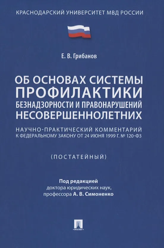 Книга Научно-практический комментарий к ФЗ от 24 июня 1999 г. № 120-ФЗ «Об основах системы профилактики безнадзорности и правонарушений несовершеннолетних» (постатейный) () — 1