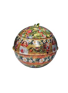 Подарочная коробка Шар Девочка с подарком 114 мм (272c) (Микспак)