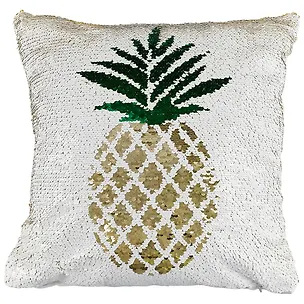 Подушка с пайетками Ананас белый(текстиль)(40х40) 2646349