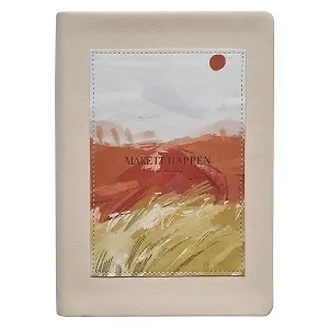 Ежедневник недат. А5 96л "View" бежевый, иск.кожа, интегр.переплет, блинт.тиснение, нашивка с тисн.фольгой, ляссе