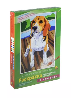 Набор Раскр. по номерам Любимые дом. животные (Р-3864) (краски 12цв.) (+2эскиза) (+кисть) (Рыжий кот) — 2416303 — 1