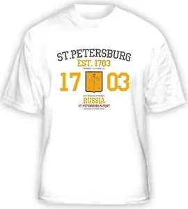 Сувенир, АКМ, Футболка СПб. Герб цв.белый размер XXL