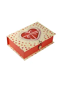 Шкатулка-книга с пуговицей картон Сердце (20х14х6) (36511)