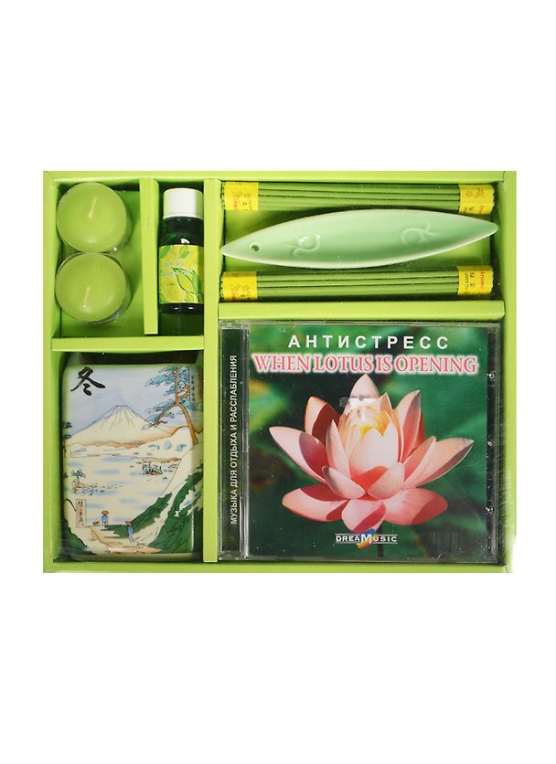 Набор ароматический подарочный с CD Антистресс When Lotus Is Opening (25х20х8) (CD2J01AS) 2467797 — 1