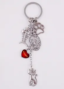 Брелок гроздь Москва.Кошки (цв.серебро) (176BR-8C-19)