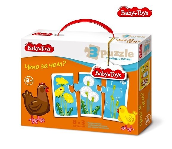 Пазл MAXI BABY TOYS тройные Что за чем? 3эл. 353550 — 1