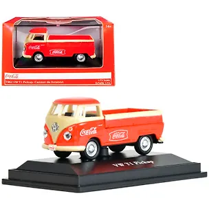 472003 Машинка литая коллекционная Motor City Classics - Die-сast модель по лицензии Coca-Cola VW T1 Pickup, масштаб 1:72 3170875