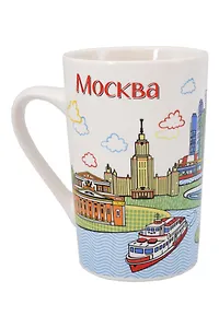 Кружка Москва Москва-сити (фарфор, матовая)(цветн.рисунок) (коробка) (065-4-18-CL)