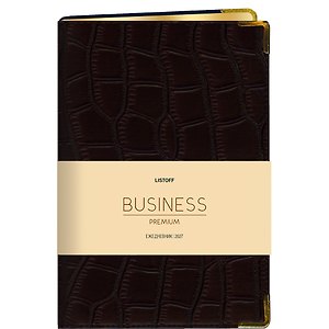 Ежедневник дат. 2027г. А6 176л "BUSINESS PREMIUM. Impact" черный, иск.кожа, обл.поролон, мет.уголки, тонир.блок, зол.торец, 2 ляссе
