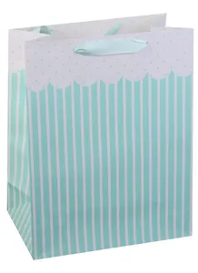 Пакет подарочный бумажный А4 26*32*12.5 "Нежные полоски", жен., мат. ламинат, Kairui