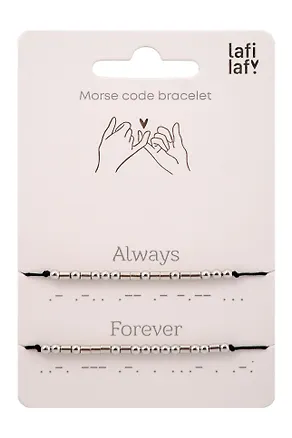 Набор парных браслетов Морзе Always - Forever (12-202509-BR-ZJ11642) (Lafilaf) 3135433