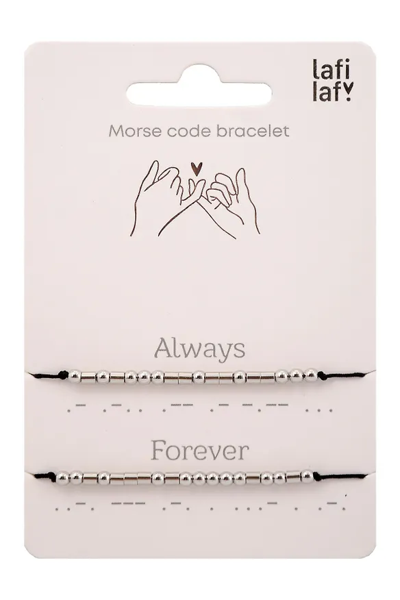 Набор парных браслетов Морзе Always - Forever (12-202509-BR-ZJ11642) (Lafilaf) 3135433 — 2