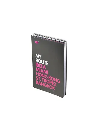Блокнот А5 50л кл. "MY ROUTE" спираль, пластик.обл., черно-розовый, stila 230018