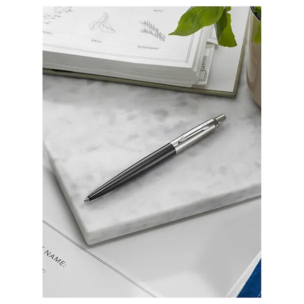 Ручка подарочная шариковая синяя, Jotter Bond Street Black CT, Parker 242996 — 8